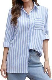 Stripe Shirt (Option: Blue-S)