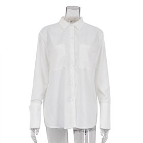 Women's Spring Long Sleeve Shirt Top (Option: White-S)
