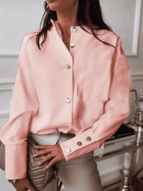 Solid Color Shirt For Women (Option: Pink-L)