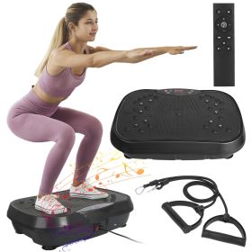 1Pc Vibration Exercise Machine Vibrating Plate Platform Whole Body Fitness Vibration Workout Equipment With 120 Speeds 1-20Mins Timer Resistant B (Option: 1Pc Black)